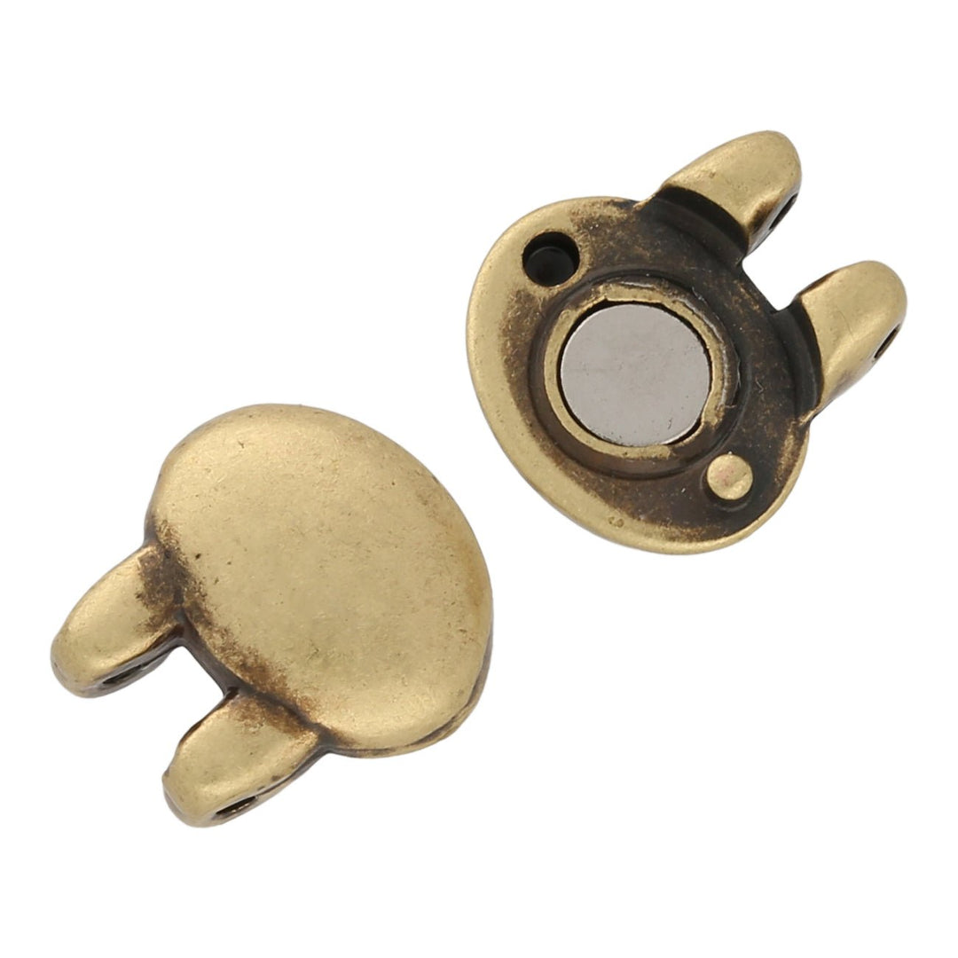 Cymbal™ Kypri II SuperDuo Magnetic Clasp - Antique Brass Plate - PerlineBeads