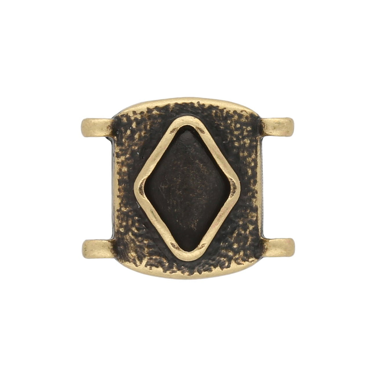 Cymbal™ Sfakaki Delica Bead Connector - Antique Brass Plate - PerlineBeads
