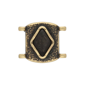 Cymbal™ Sfakaki Delica Bead Connector - Antique Brass Plate - PerlineBeads
