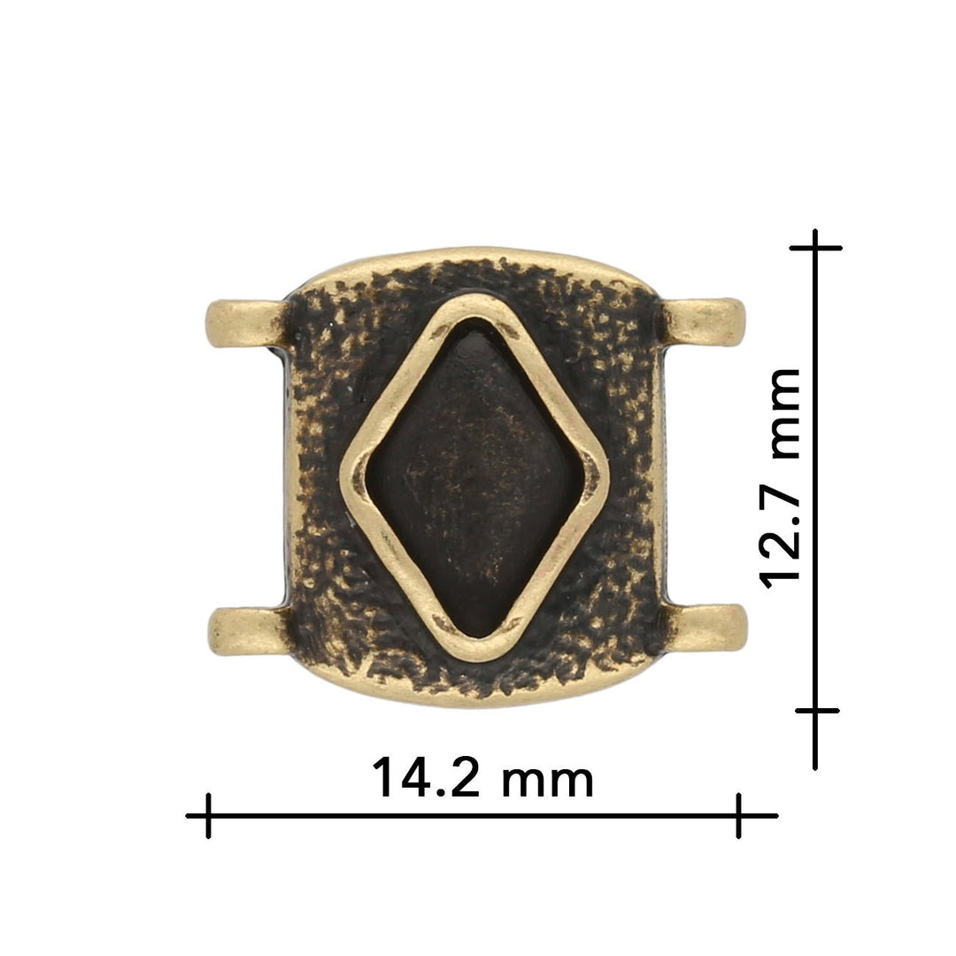 Cymbal™ Sfakaki Delica Bead Connector - Antique Brass Plate - PerlineBeads