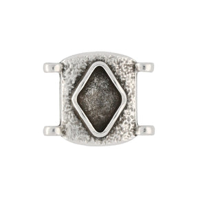 Cymbal™ Sfakaki Delica Bead Connector - Antique Silver Plate - PerlineBeads