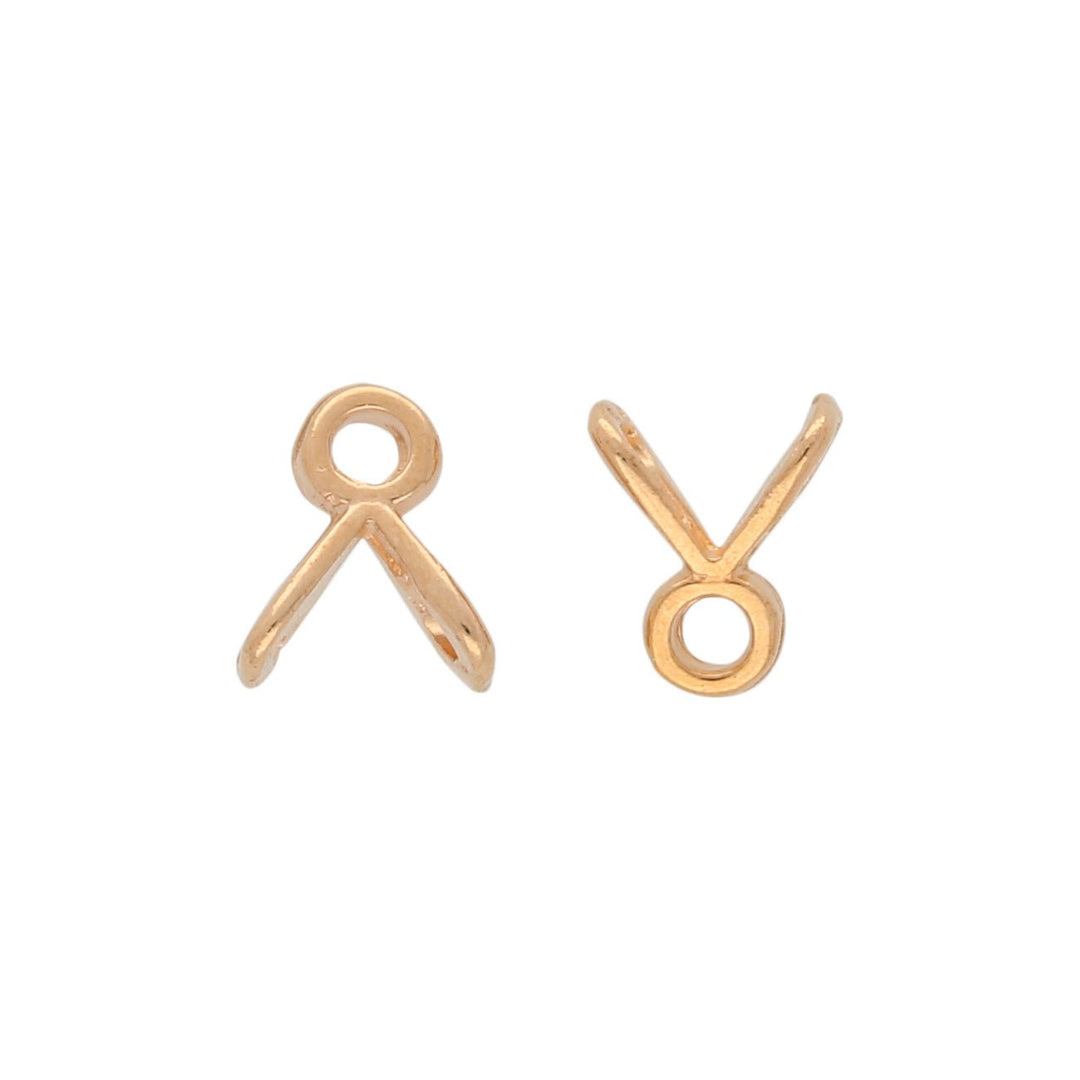 Cymbal™ Triades-GemDuo Bead Ending – Rose Gold Plate - PerlineBeads
