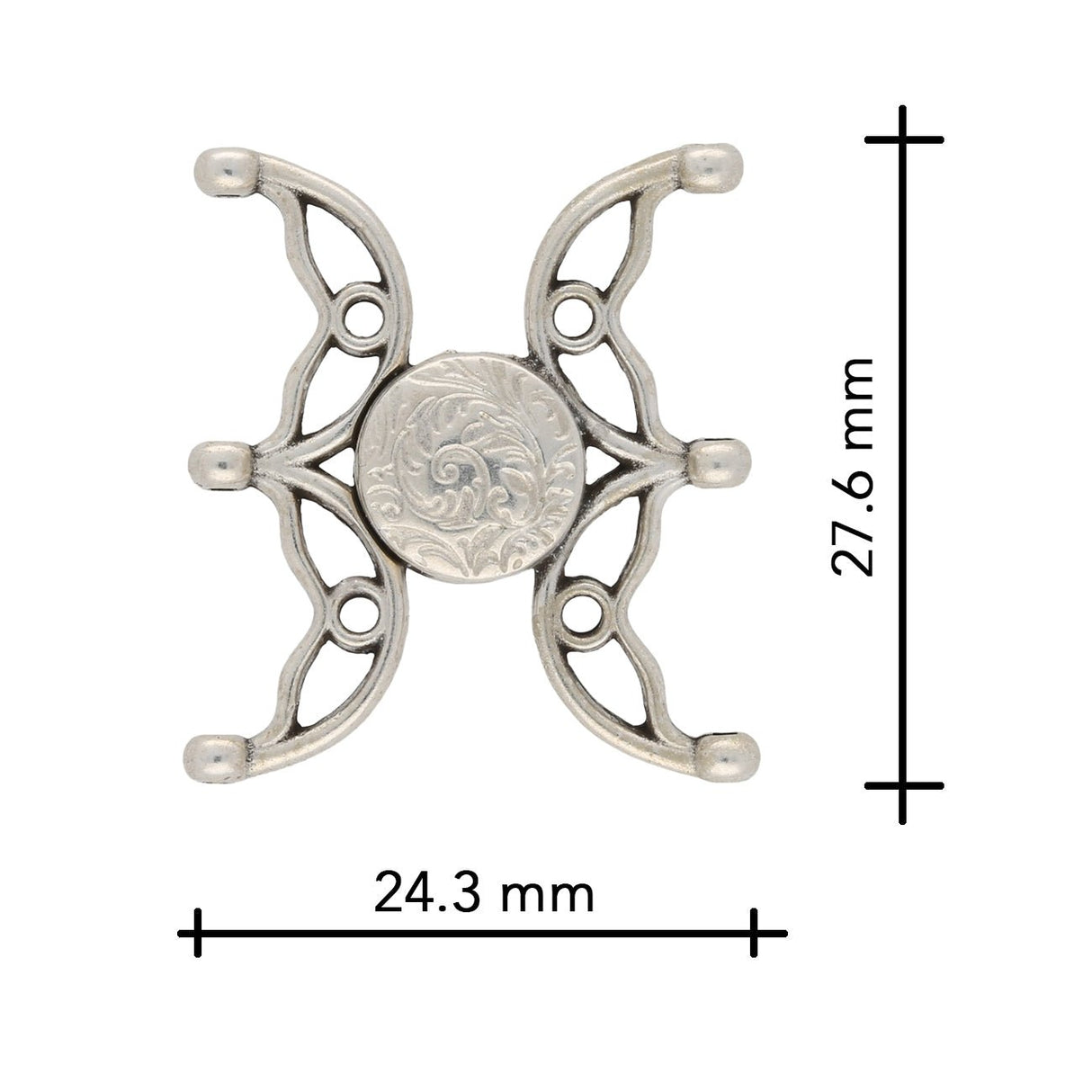 Cymbal™ Volakas III 8/0 Magnetic Clasp - Antique Silver Plate - PerlineBeads