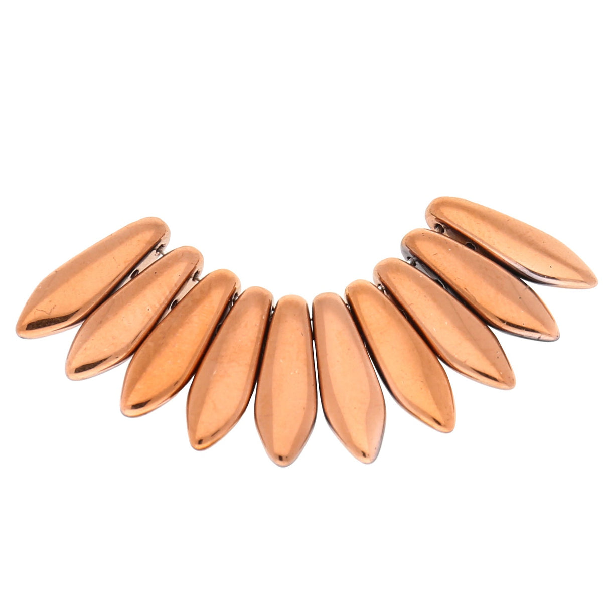 Dagger Bead 2-Loch - Jet Capri Gold Full - PerlineBeads