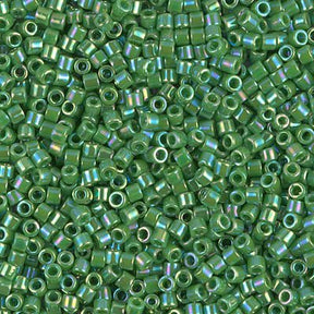 Delica 10/0 - DBM0163 - Opaque Green AB - PerlineBeads