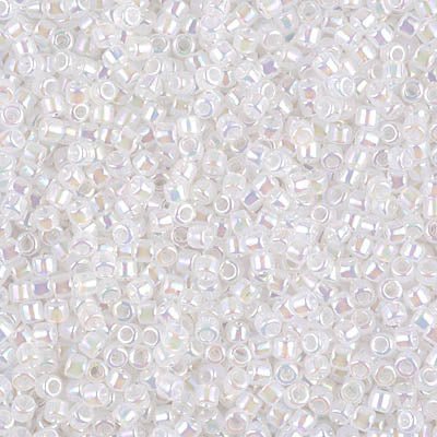 Delica 10/0 - DBM0222 - White Opal AB - PerlineBeads