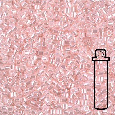 Delica 10/0 - DBM0234 - Lined Crystal/Pale Salmon - PerlineBeads