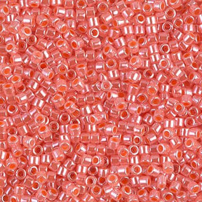 Delica 10/0 - DBM0235 - Lined Crystal/Salmon Luster - PerlineBeads
