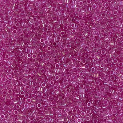 Delica 11/0 - DB074 - Lined Light Fucsia AB - PerlineBeads