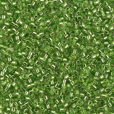 Delica 11/0 - DB1206 - Silver Lined Lime - PerlineBeads