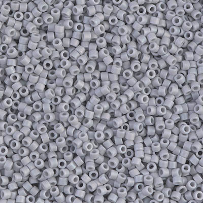 Delica 11/0 - DB1598 - Matte Opaque Ghost Gray AB - PerlineBeads