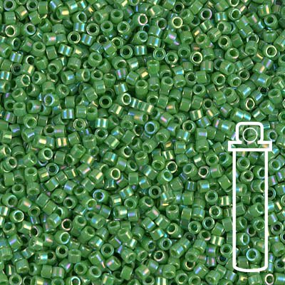 Delica 11/0 - DB163- Opaque Green AB - PerlineBeads