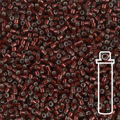 Delica 11/0 - DB1685 - Silver Lined Glazed Dark Cranberry - PerlineBeads