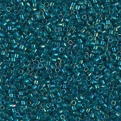 Delica 11/0 - DB1764 - Emerald Lined Aqua AB - PerlineBeads