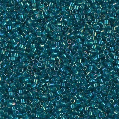 Delica 11/0 - DB1764 - Emerald Lined Aqua AB - PerlineBeads