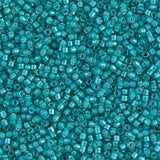 Delica 11/0 - DB1782 - White Lined Teal AB - PerlineBeads