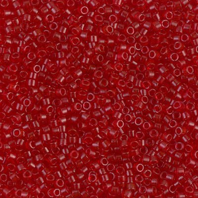 Delica 11/0 - DB774 - Dyed Matt Transparent Red - PerlineBeads