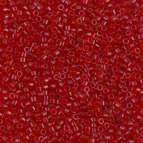 Delica 11/0 - DB774 - Dyed Matt Transparent Red - PerlineBeads