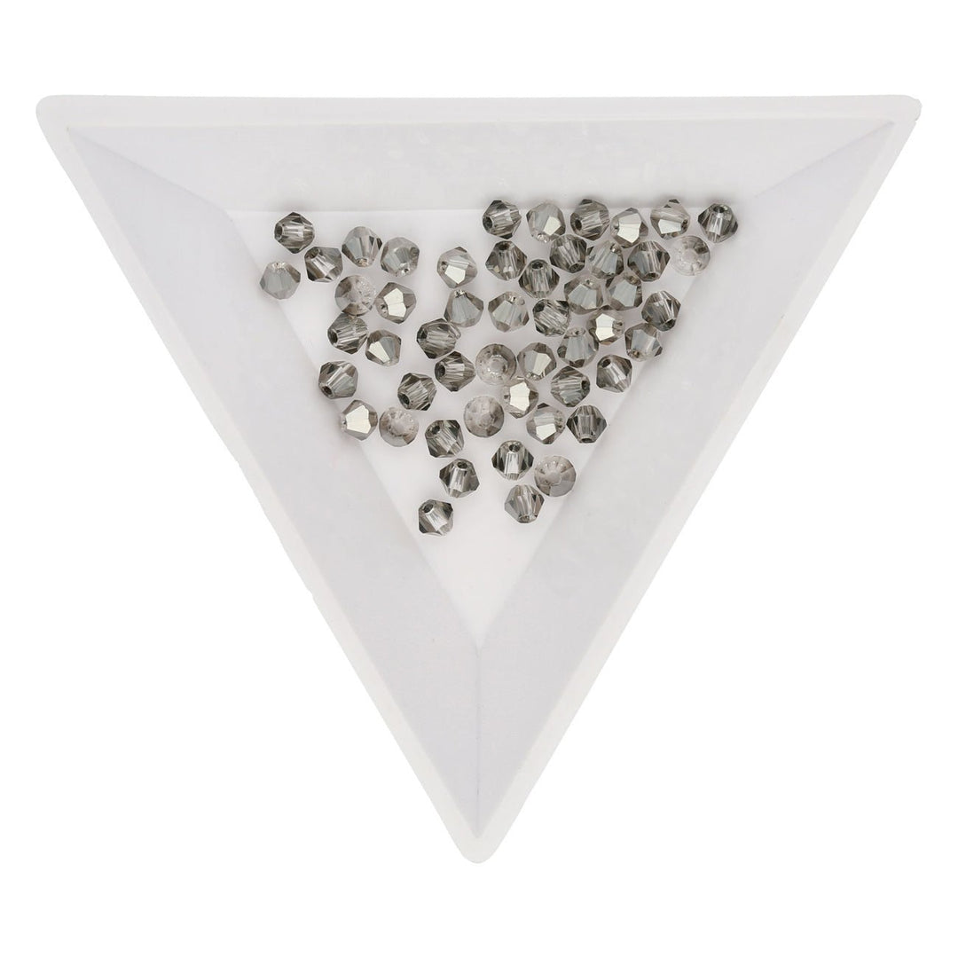 Doppelkegel 3 mm – aus Glas – Light Grey - PerlineBeads