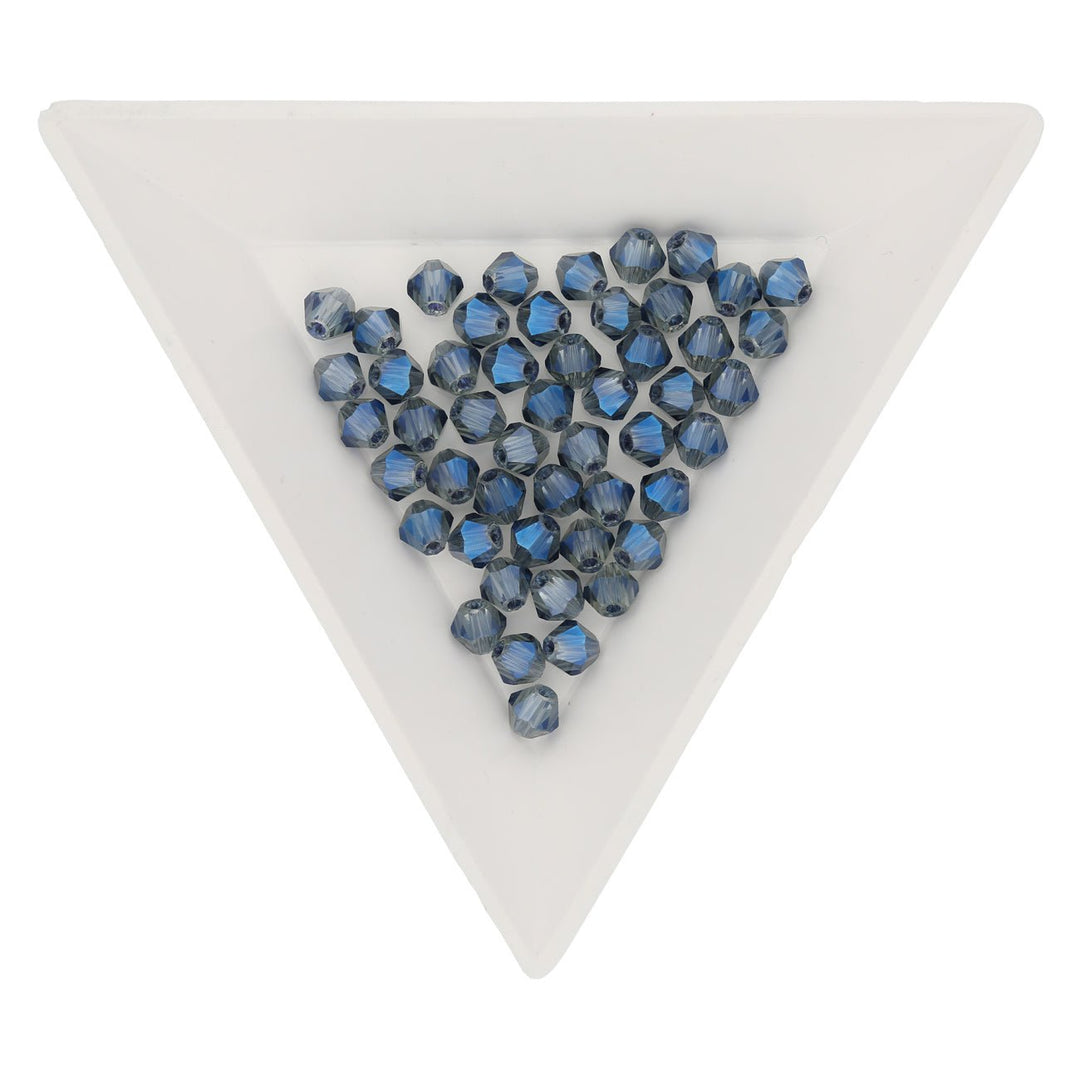 Doppelkegel 4 mm – aus Glas - Blue Rainbow - PerlineBeads