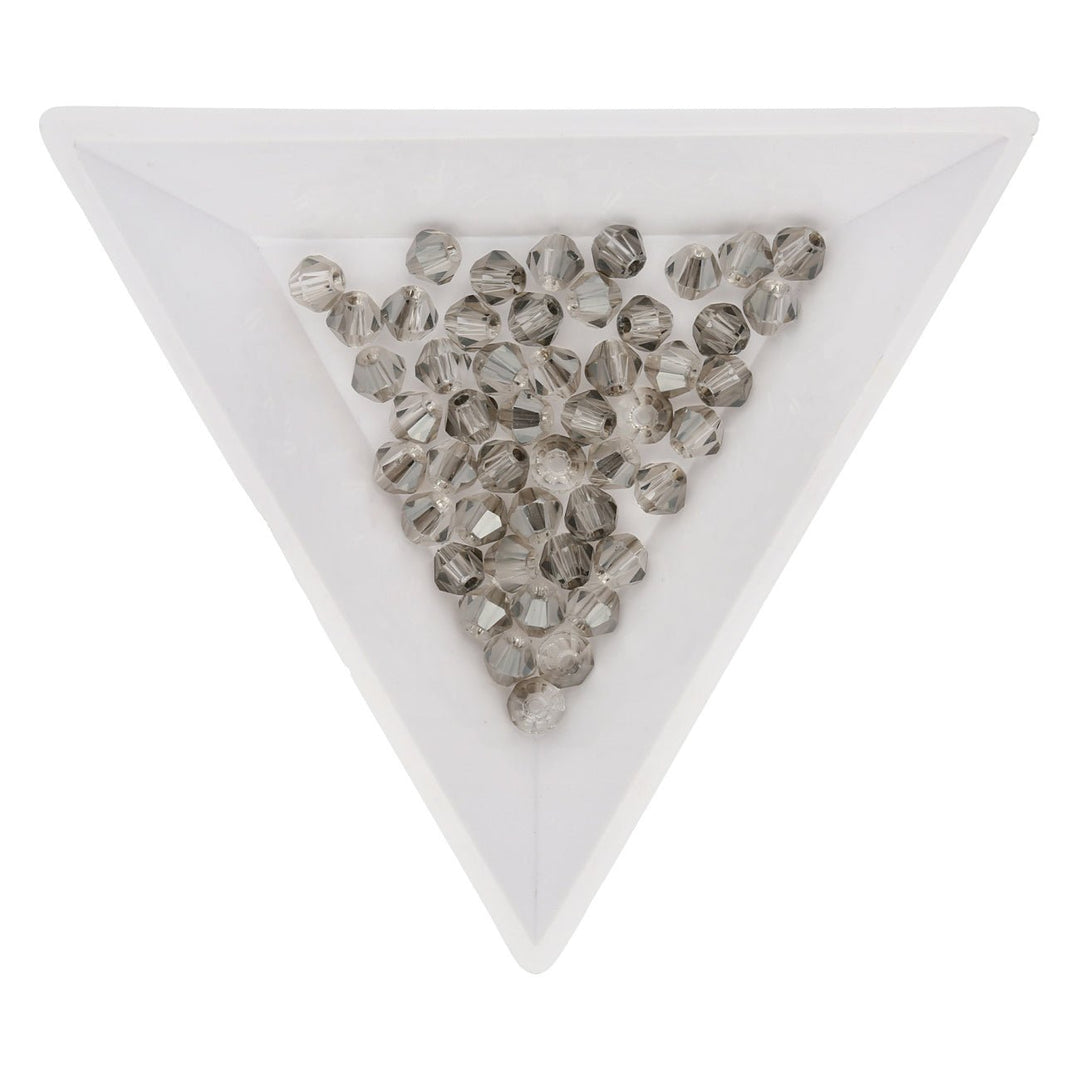 Doppelkegel 4 mm – aus Glas – Light Grey - PerlineBeads