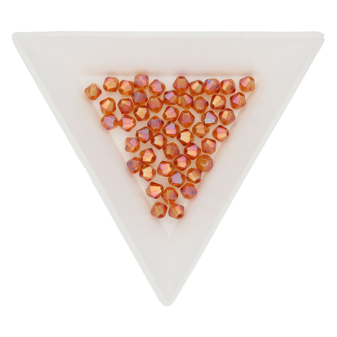 Doppelkegel 4 mm – aus Glas - Orange Rainbow - PerlineBeads