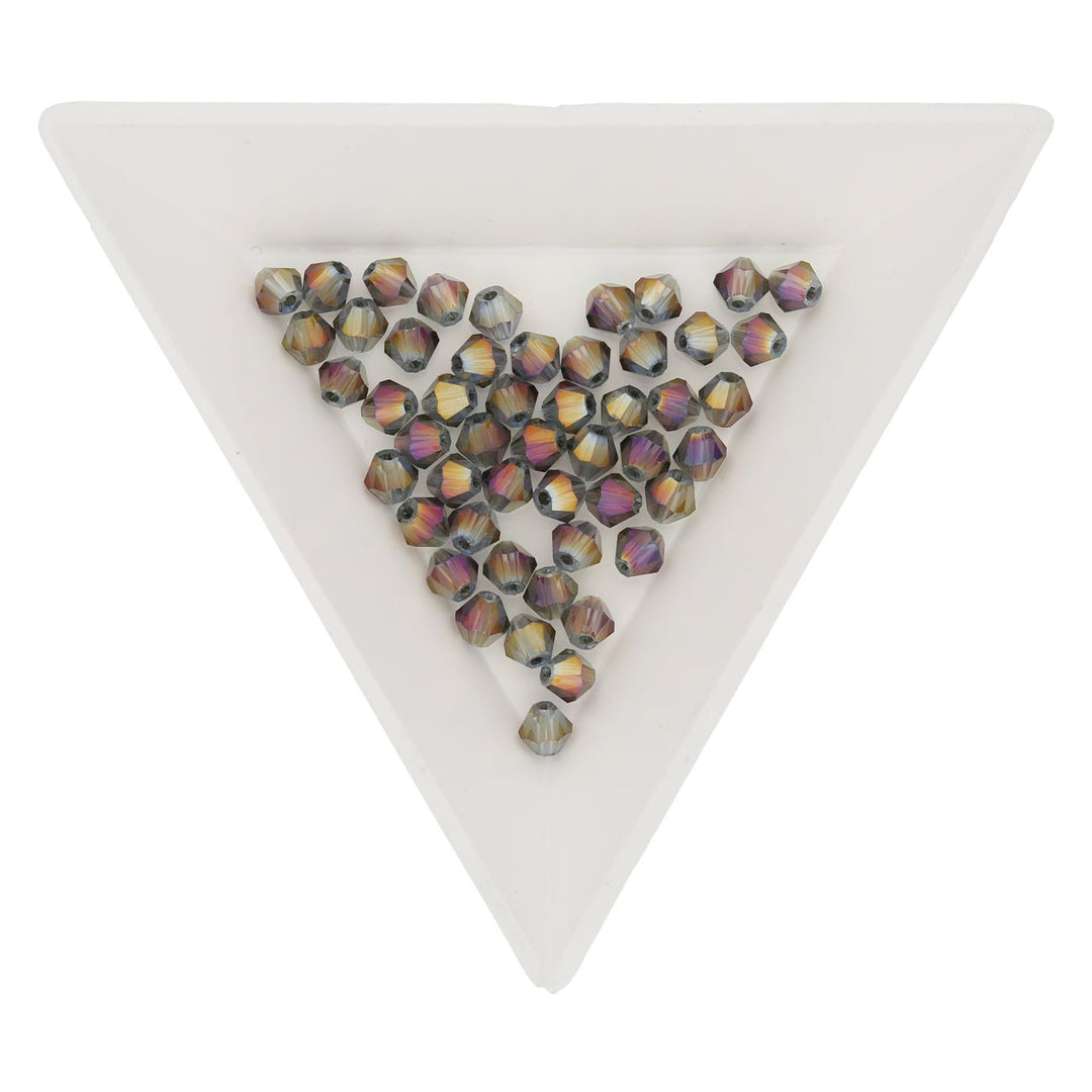 Doppelkegel 4 mm – aus Glas - Rainbow Purple - PerlineBeads