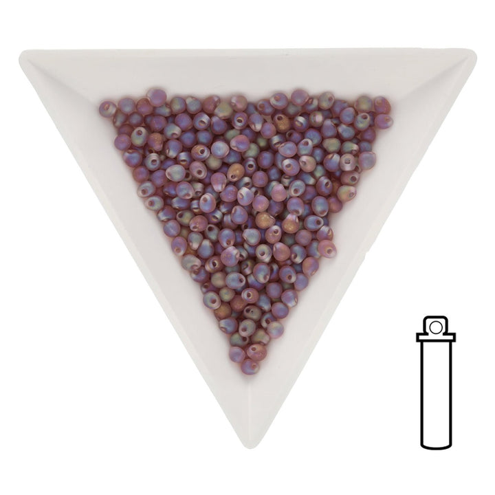 Drop Beads 2,8 mm – Matte Transparent Light Amethyst AB - PerlineBeads