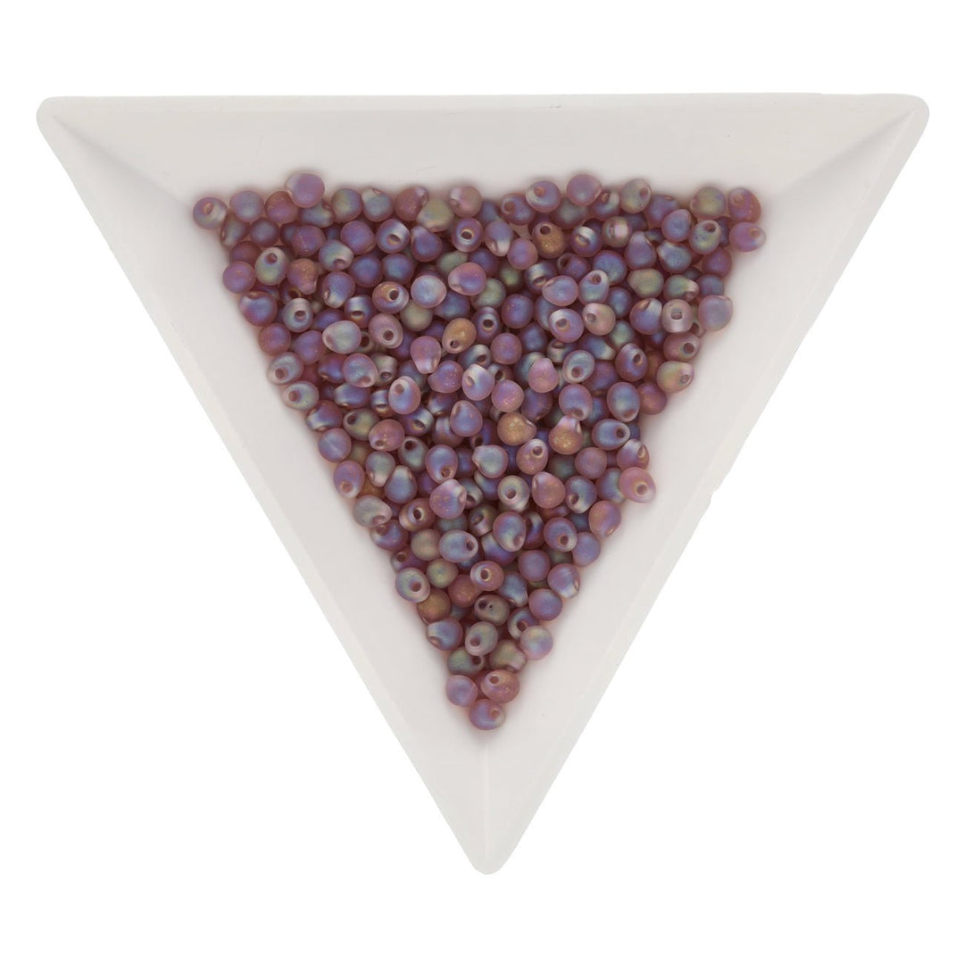Drop Beads 2,8 mm – Matte Transparent Light Amethyst AB - PerlineBeads