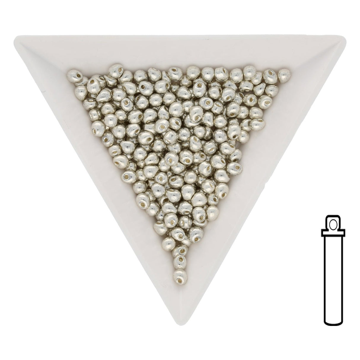 Drop Beads 3,4 mm – Galvanized Silver - PerlineBeads