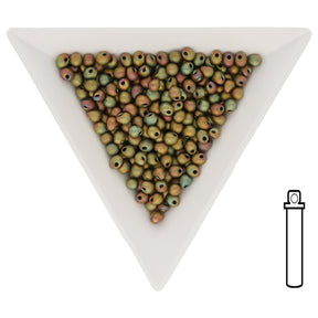 Drop Beads 3,4 mm – Matte Metallic Khaki Iris - PerlineBeads