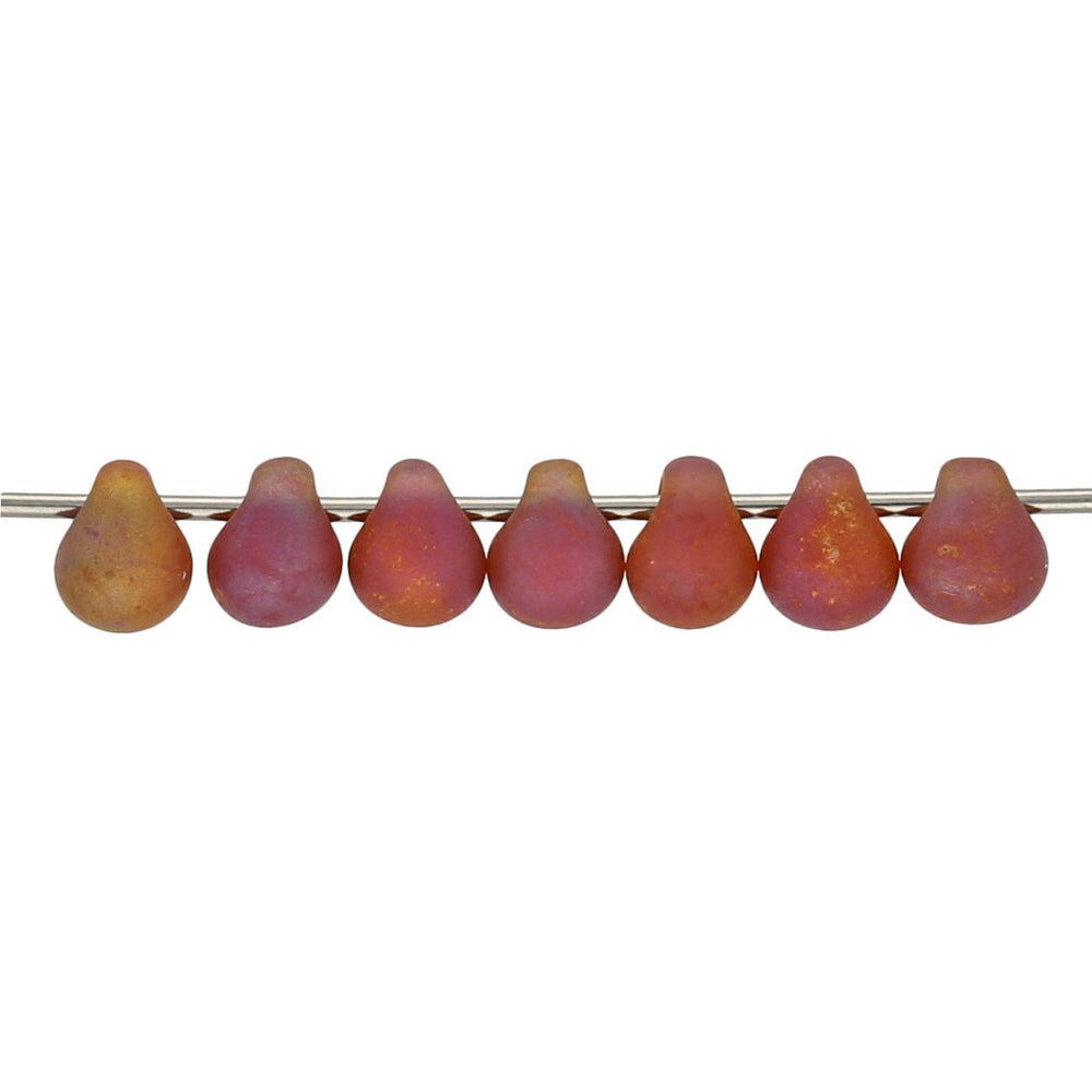 Drop Beads 3,4 mm – Matte Transparent Dark Amber - PerlineBeads