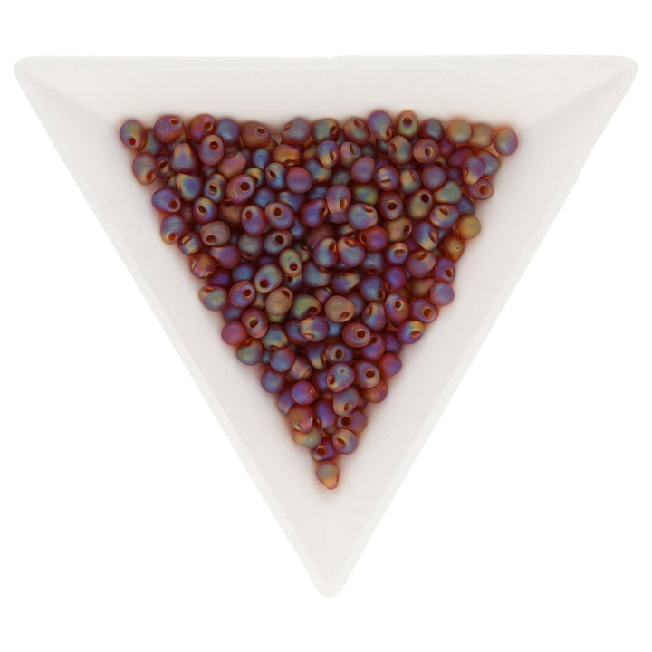 Drop Beads 3,4 mm – Matte Transparent Dark Amber - PerlineBeads
