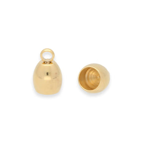 Edelstahl Endkappe-Kordelende 10 x 7 mm - Gold - PerlineBeads