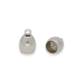 Edelstahl Endkappe-Kordelende 10 x 7 mm - Silber - PerlineBeads