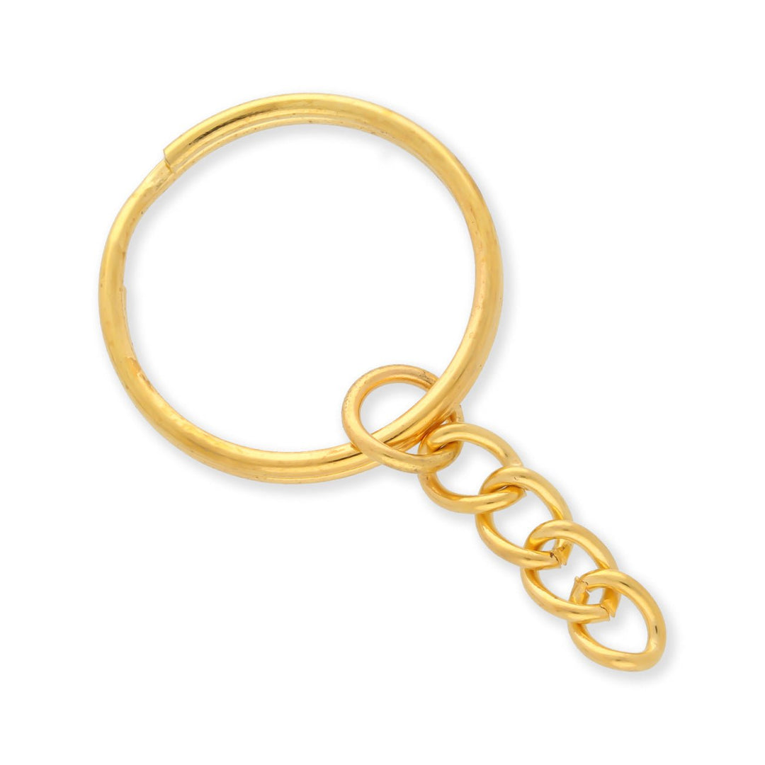 Einfacher Schlüsselring zum Dekorieren – Farbe Gold - PerlineBeads