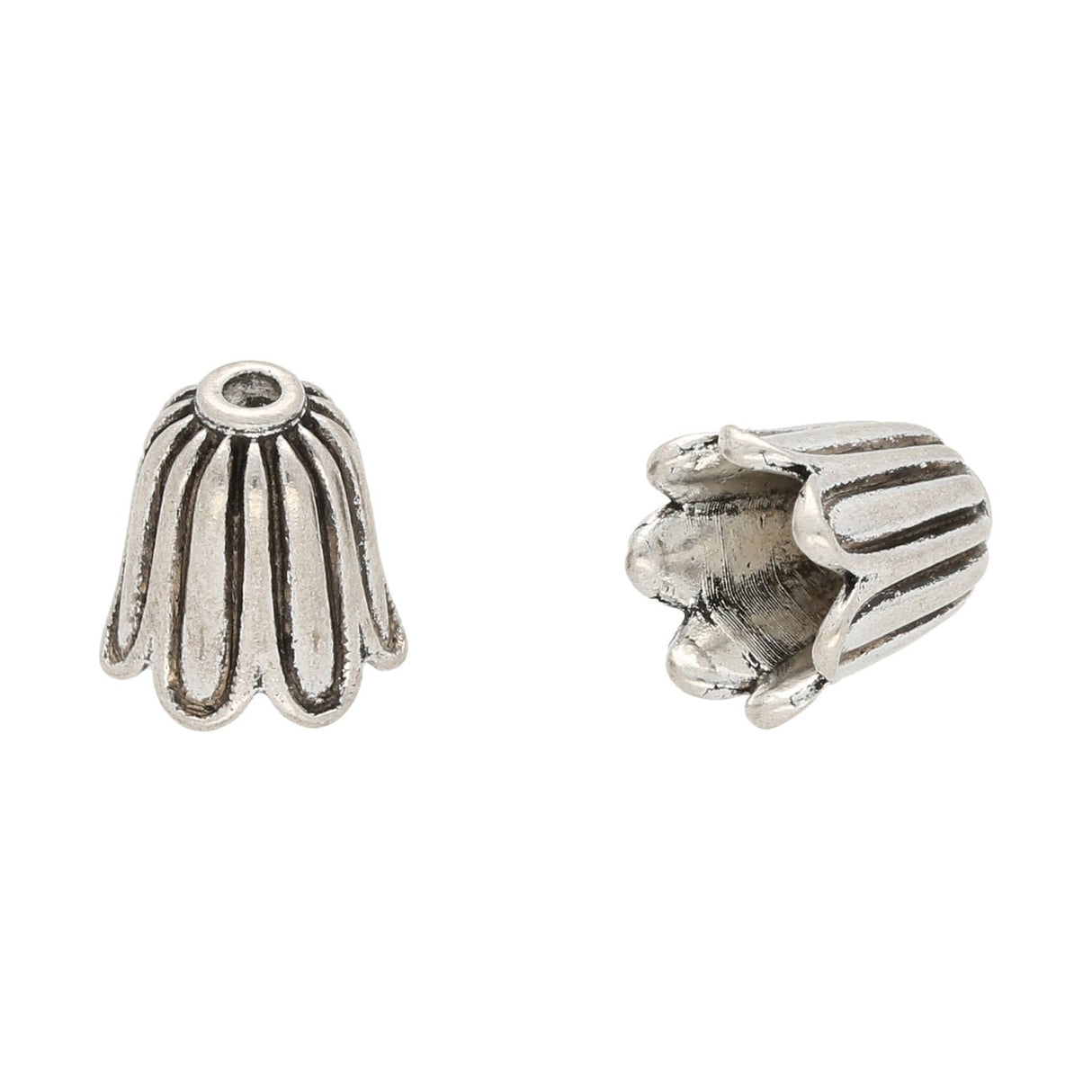 Endkappe Blumenform 10 x 10 mm - Silber antik - PerlineBeads