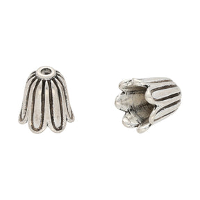 Endkappe Blumenform 10 x 10 mm - Silber antik - PerlineBeads