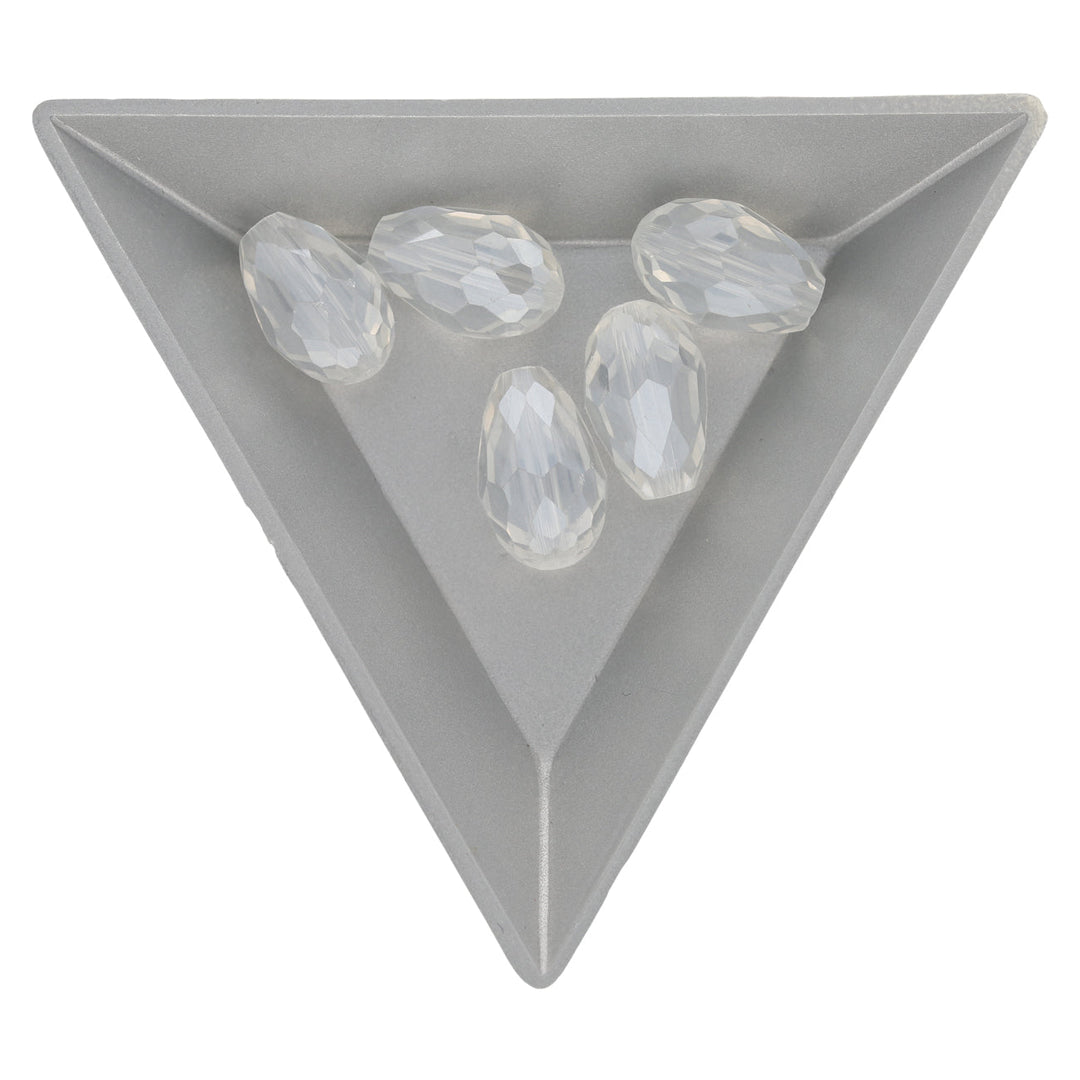 Facettierte Tropfen 15 x 10 mm – Crystal - PerlineBeads