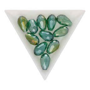 Facettierte Tropfen 15 x 10 mm – Cyan AB - PerlineBeads