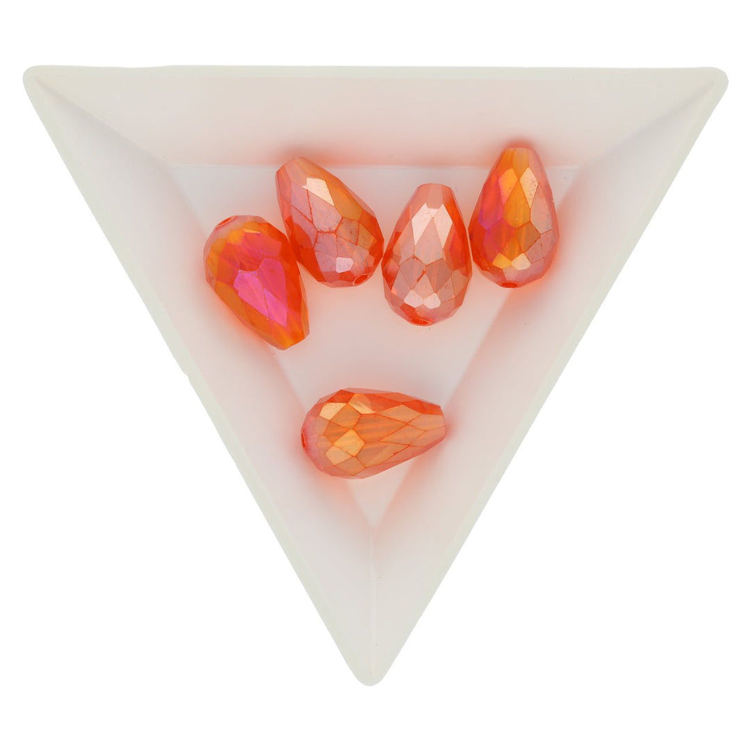 Facettierte Tropfen 15 x 10 mm – Orange - PerlineBeads
