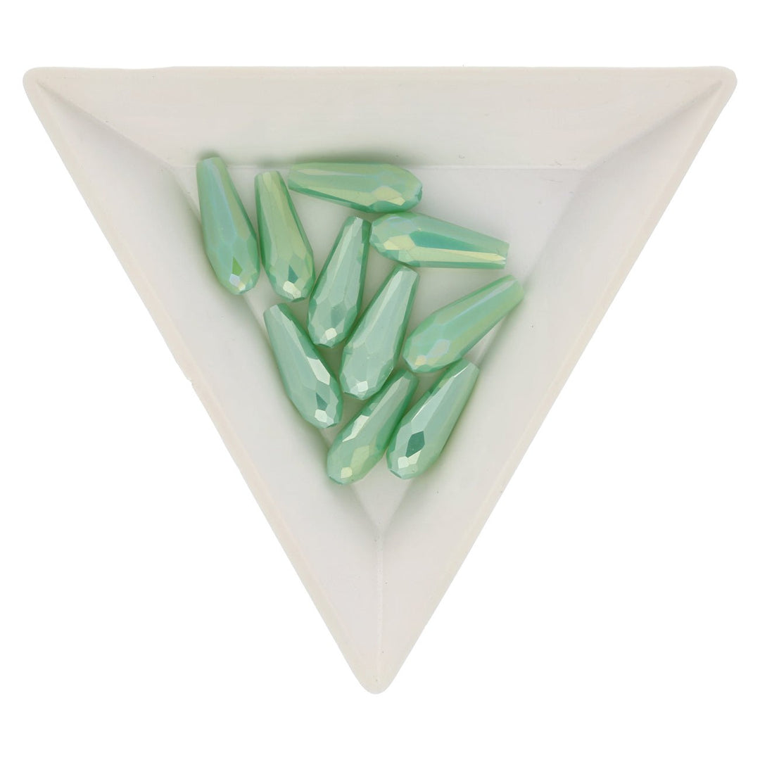 Facettierte Tropfen 15 x 6 mm – Medium Aquamarine - PerlineBeads