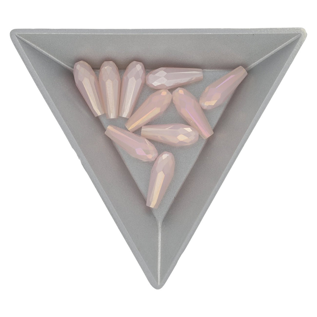 Facettierte Tropfen 15 x 6 mm – Misty Rose - PerlineBeads