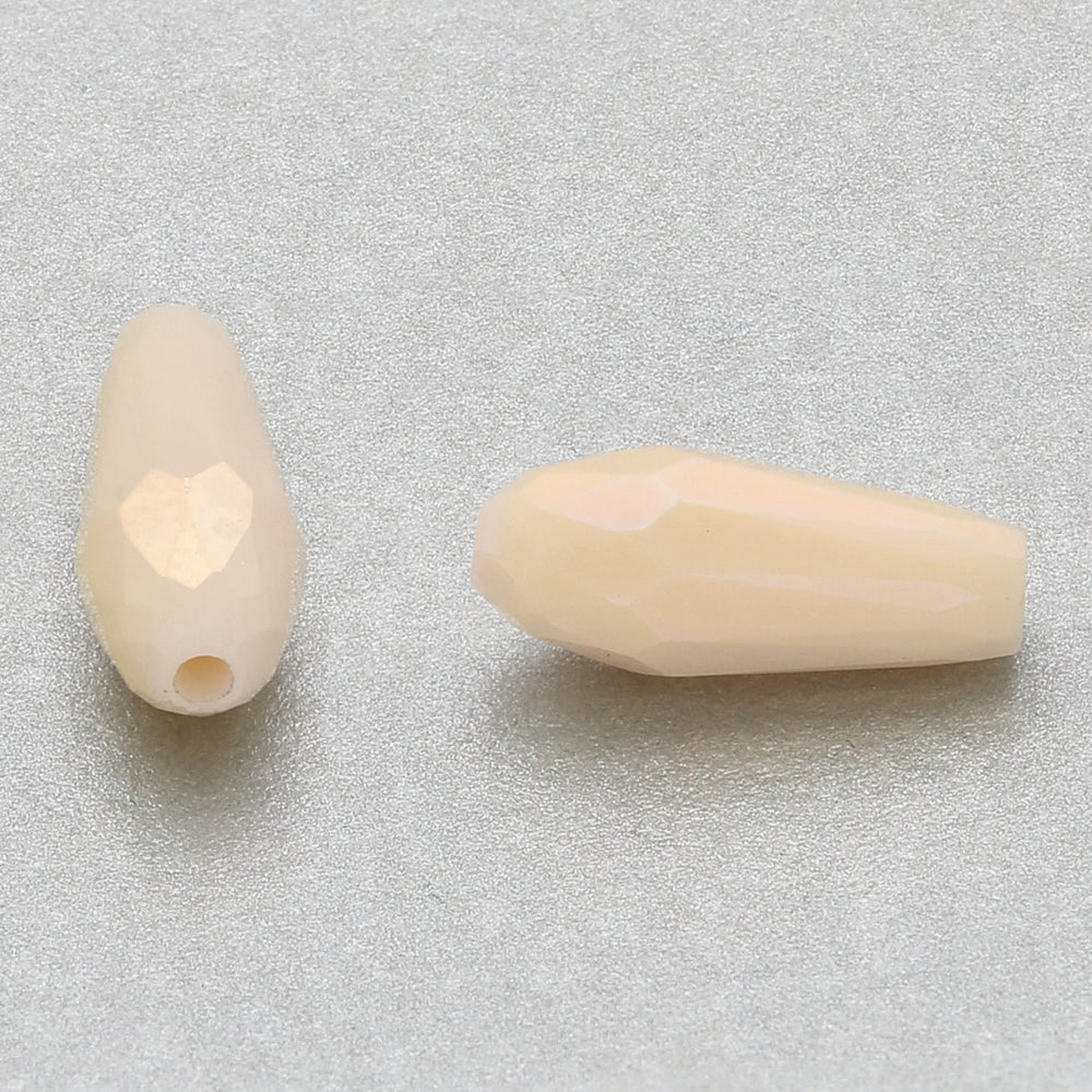 Facettierte Tropfen 15 x 6 mm – Wheat - PerlineBeads