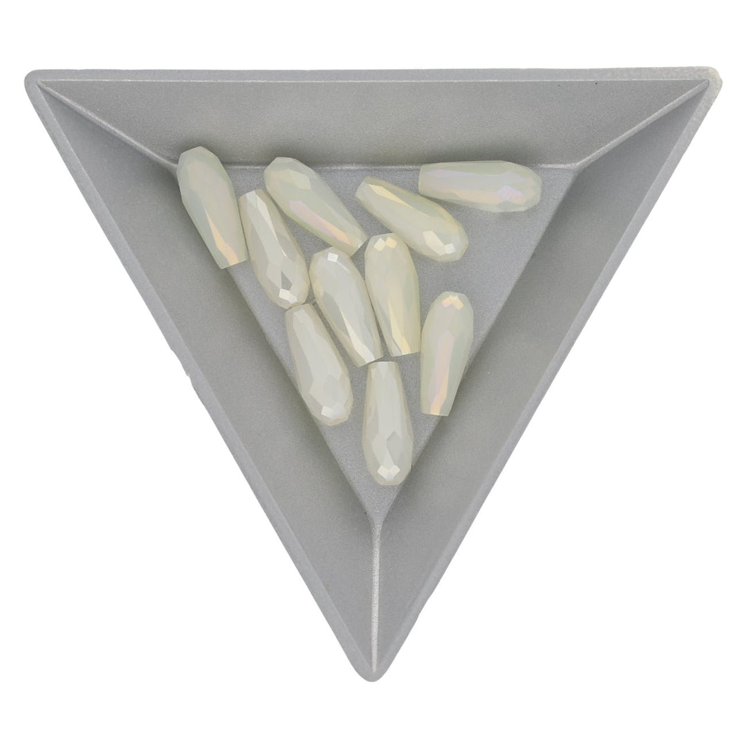 Facettierte Tropfen 15 x 6 mm – White Smoke - PerlineBeads