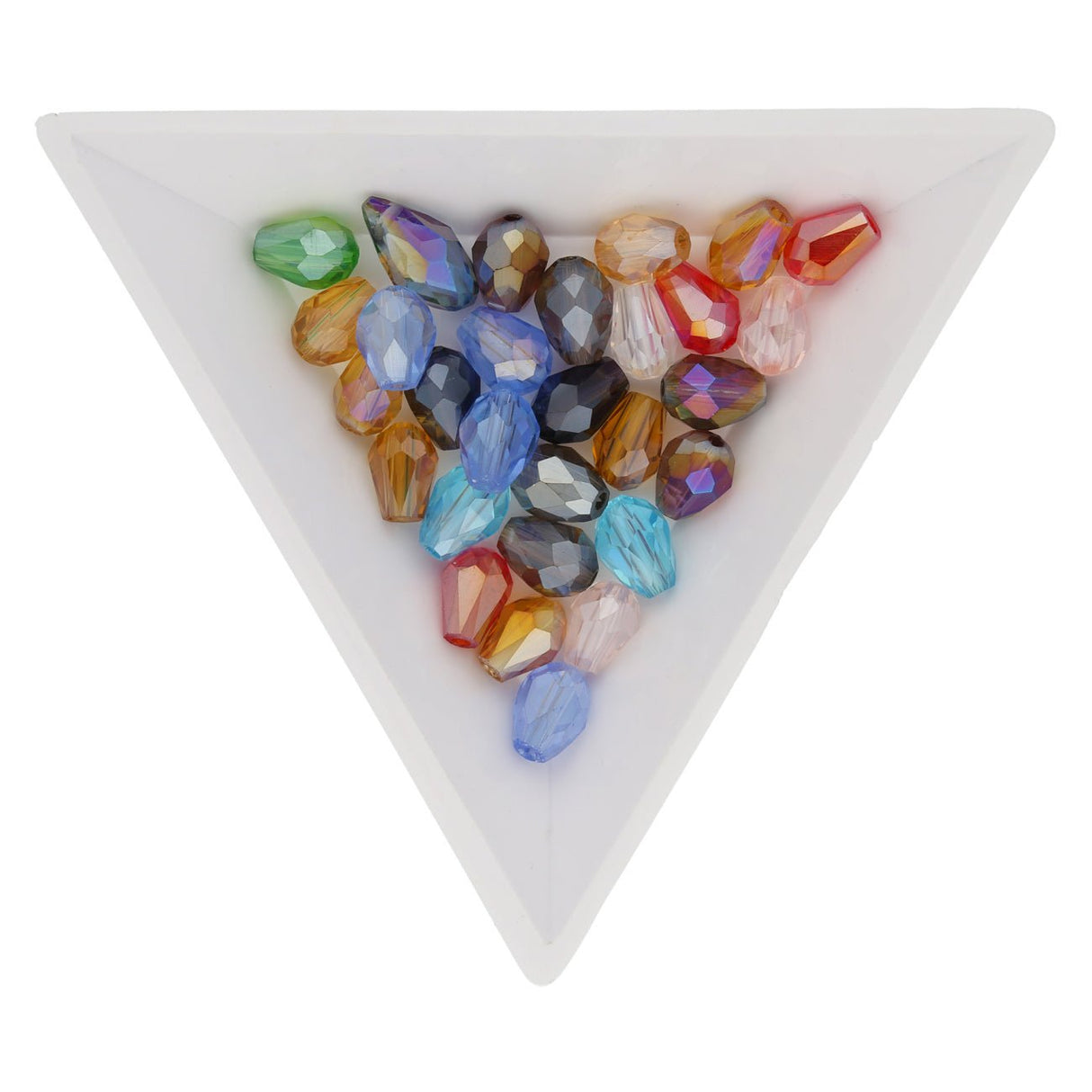 Facettierte Tropfen 7-8 x 6 mm – Farbmix AB - PerlineBeads