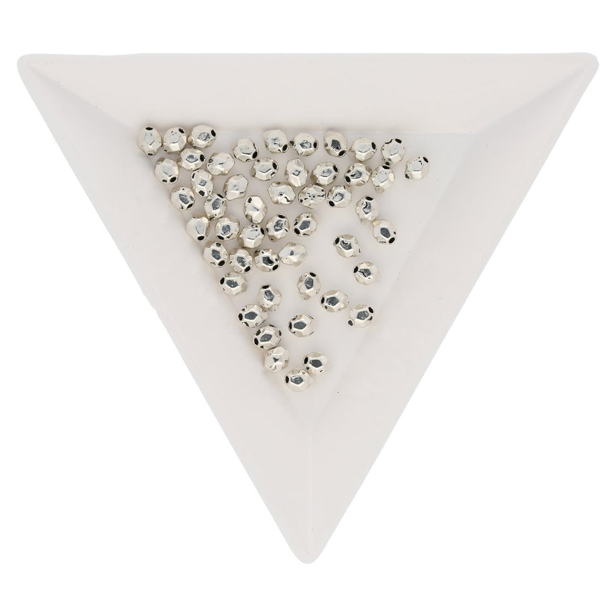 Fecettierte ovale Metallperle – Silber antik - PerlineBeads