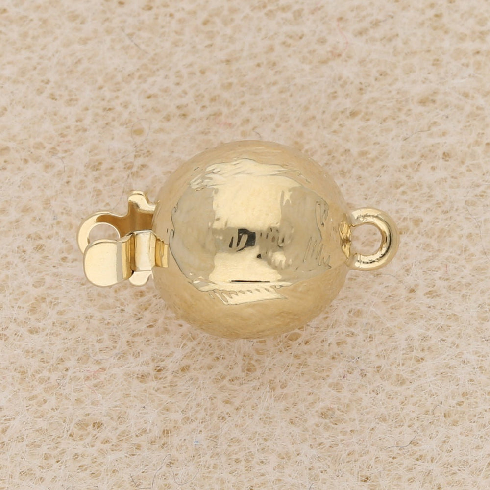 Federverschluss rund mit strukturierter Oberfläche – Vergoldet - PerlineBeads
