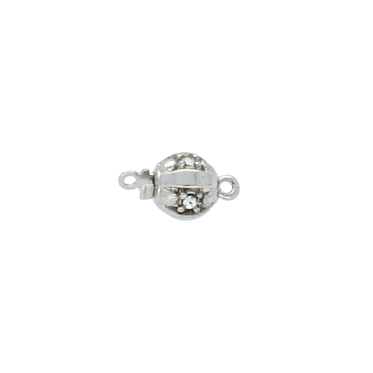 Federverschluss rund – Rhodium - PerlineBeads