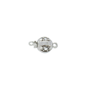 Federverschluss rund – Rhodium - PerlineBeads